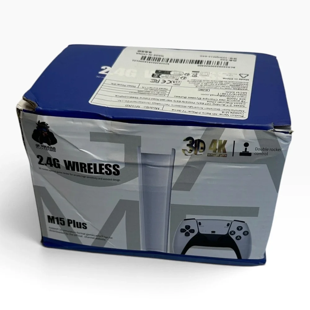 SJGAM M15 Plus Game Stick Pro 64GB White New/Open Box 4K Wireless Retro Console
